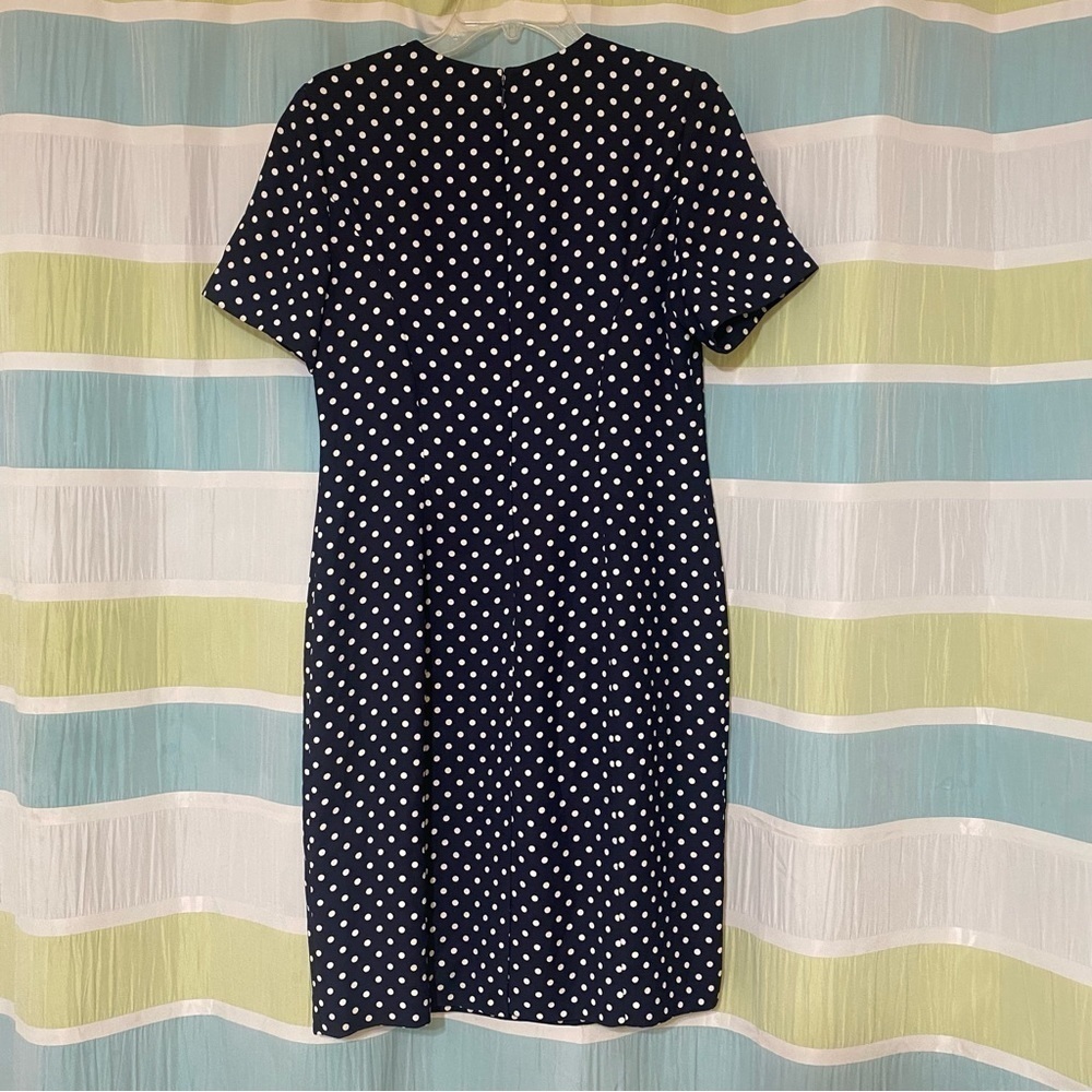 Vintage Polka Dot Liz Claiborne Fitted Career Dress Sz 12 - Picture 5 of 8